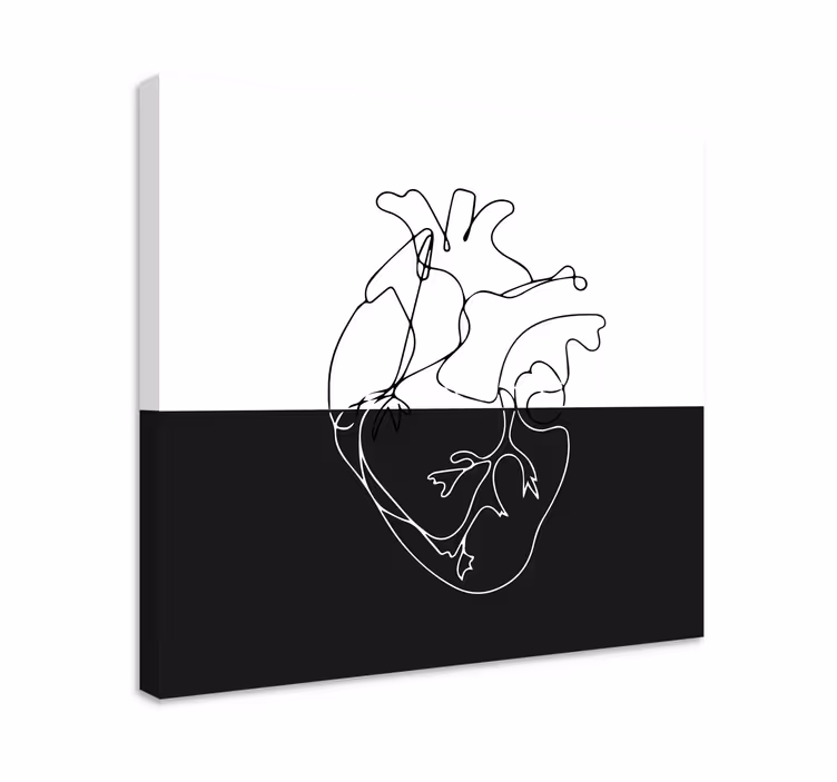 Quadro de figuras geométricas Linhas geométricas de coração - TenStickers