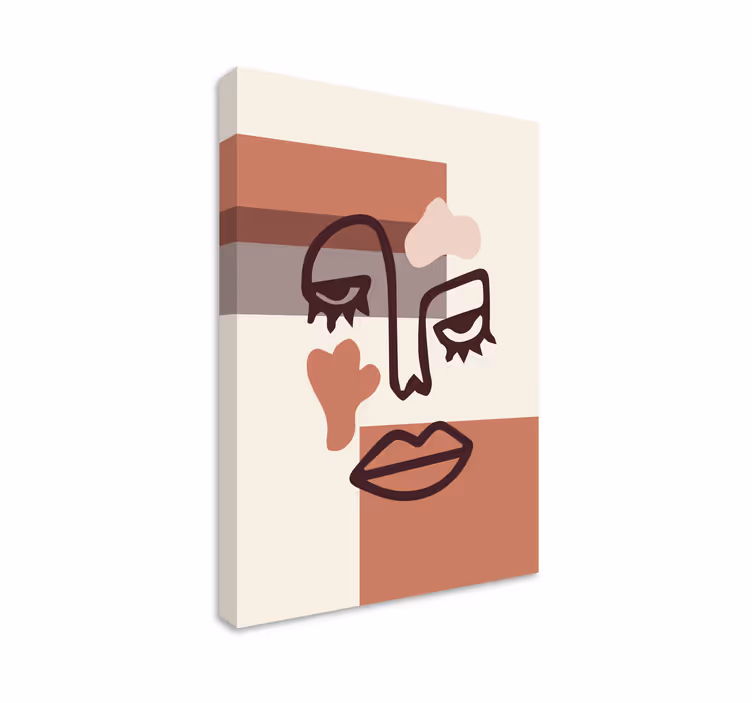 Quadro de figuras geométricas Rosto de mulher abstrata - TenStickers