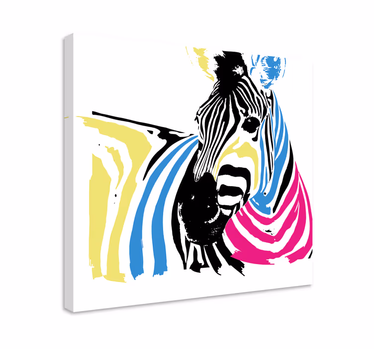 Quadro moderno Zebra colorida de estilo artístico - TenStickers