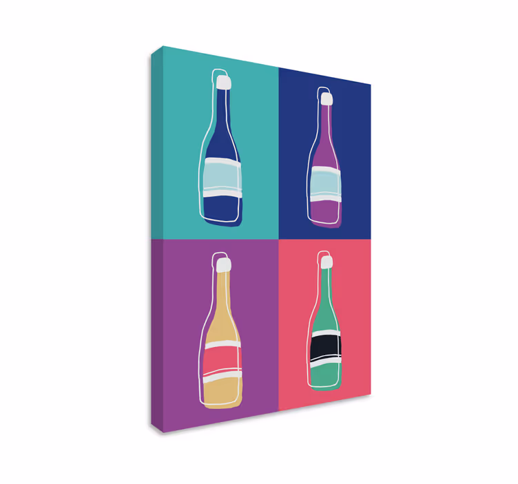 Quadro Decorativo abstrato garrafas de pop art - TenStickers