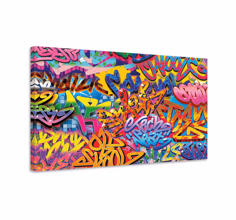Quadro moderno Desenho de pintura grafitti colorido - TenStickers