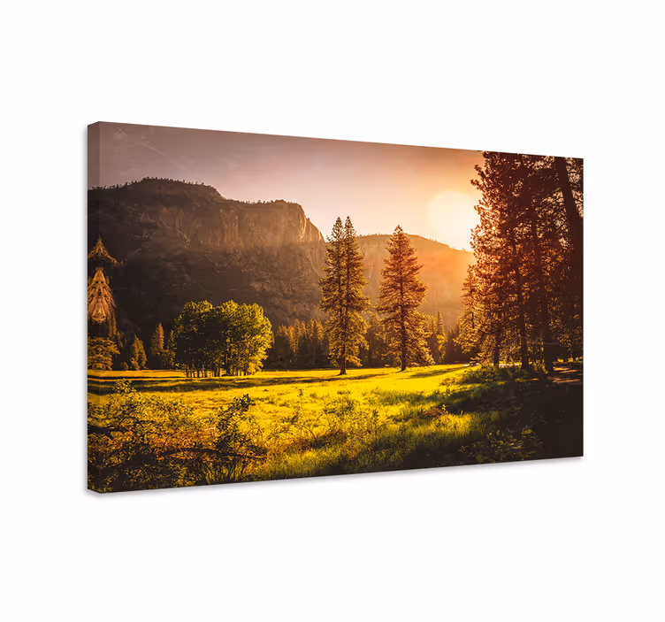 Quadro de paisage pôr do sol sobre as montanhas - TenStickers