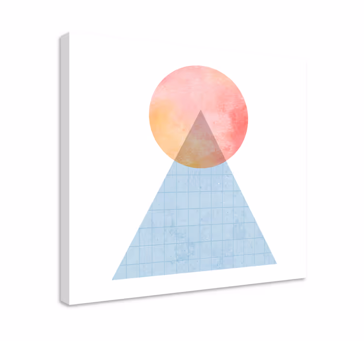 Quadro de figuras geométricas forma de pôr do sol triangular - TenStickers