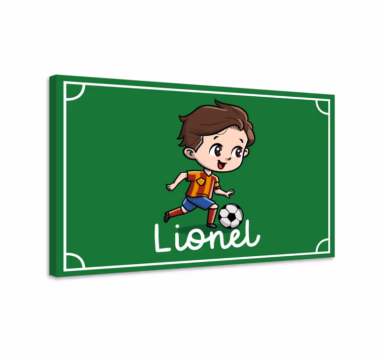 Quadro com nome Jogador de futebol infantil com nome - TenStickers