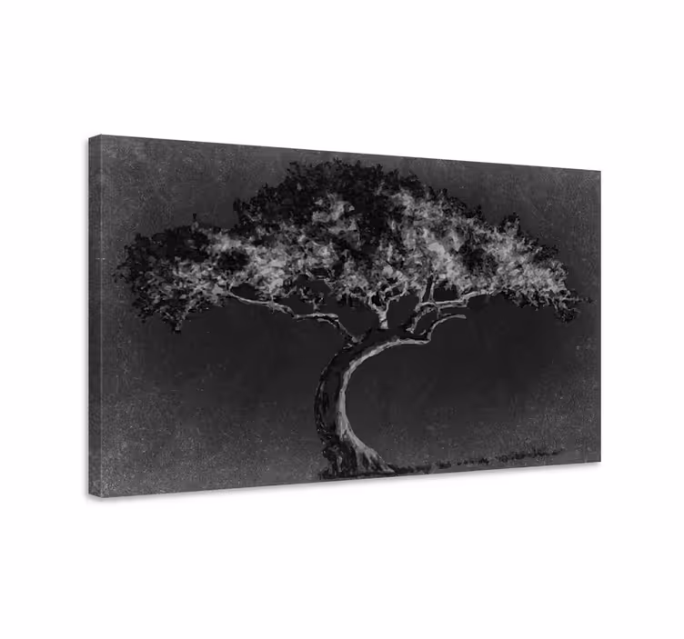 Quadro de árvores silhueta de Árvore sozinha - TenStickers