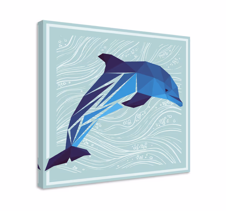 Quadro decorativo moderno splash de golfinho estilizado - TenStickers