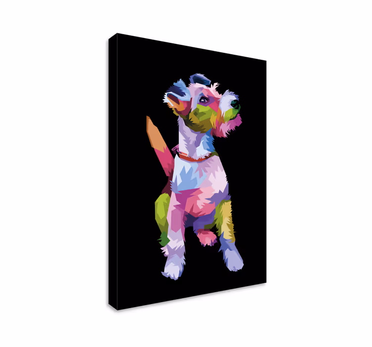 Quadro de cães Animais geométricos fox terrier - TenStickers