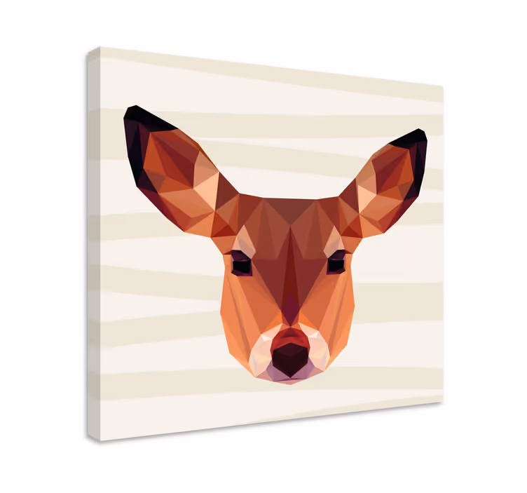 Quadro com veados cabeça de veado geométrica - TenStickers