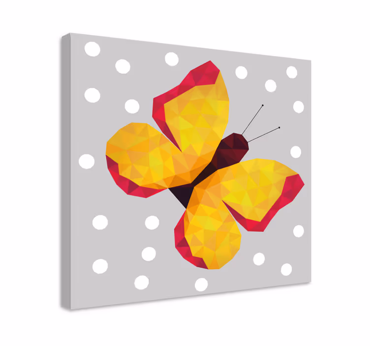 Quadro de borboletas asas geométricas amarelas - TenStickers
