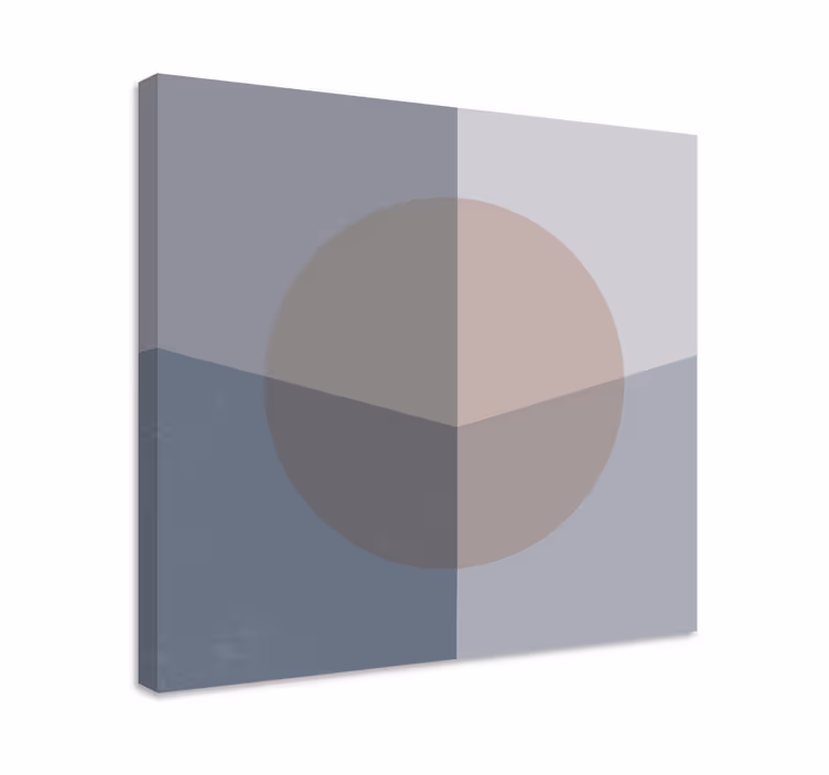 Quadro de figuras geométricas Arte geométrica rosa e cinza - TenStickers