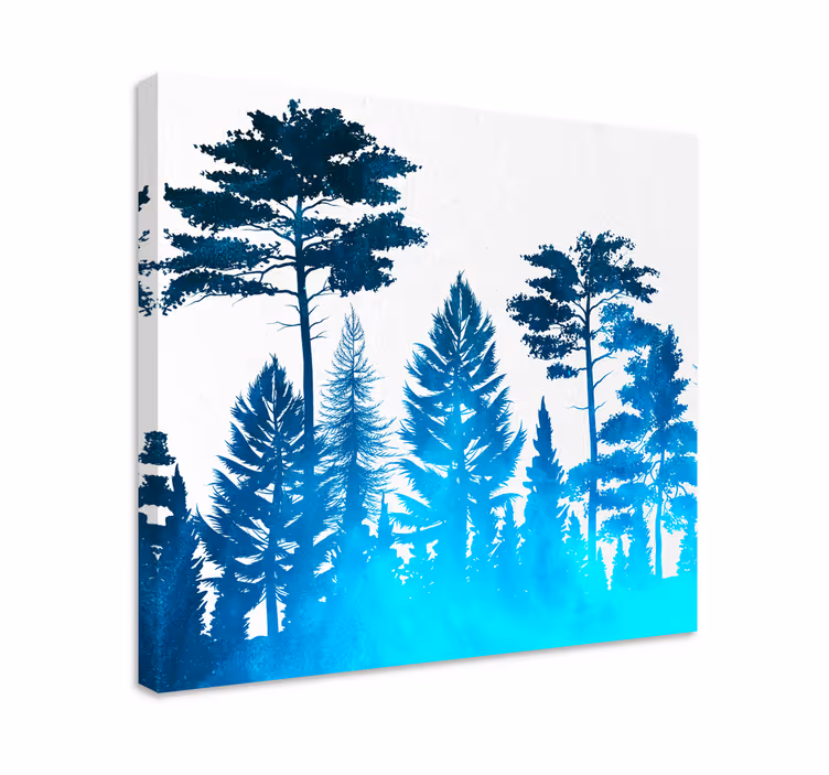 Quadro de árvores cena de floresta em silhueta - TenStickers