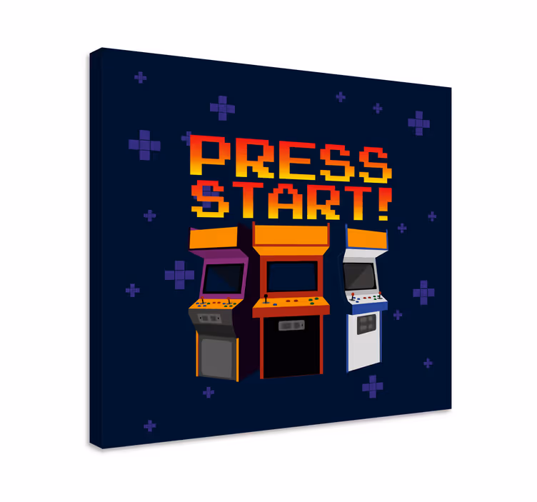 Quadro vintage Pressione start máquinas de arcade - TenStickers