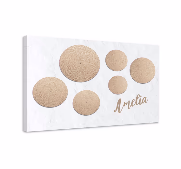 Quadro decorativo ornamental círculos texturizados naturais - TenStickers