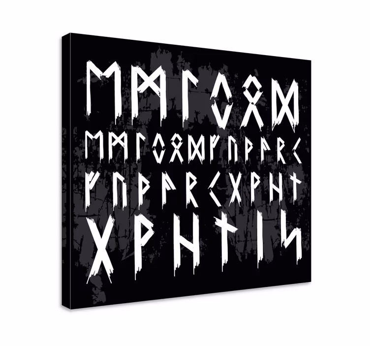 Quadro Decorativo nórdico Alfabeto viking vintage - TenStickers