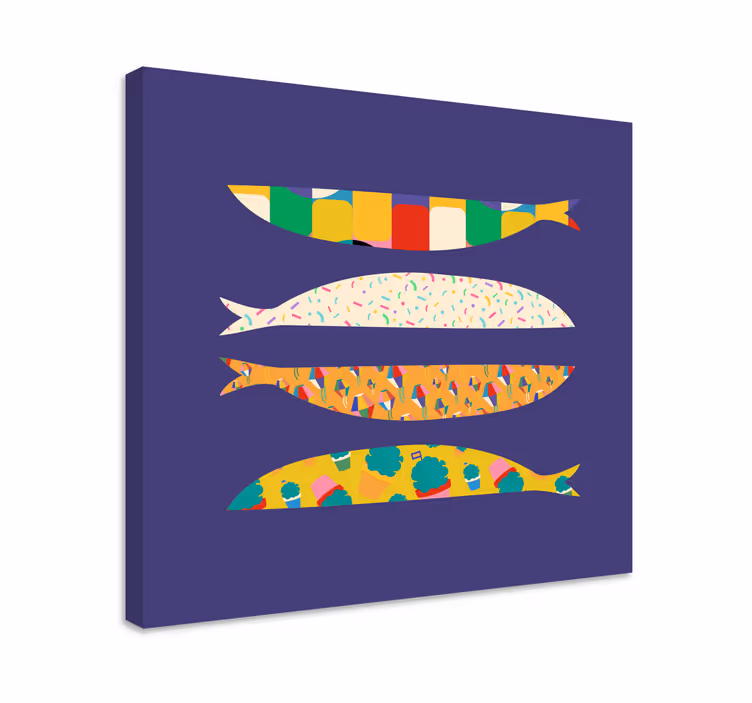 Quadro de sardinhas coloridas - TenStickers