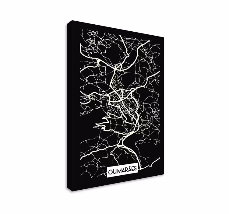 Quartos de cidades Mapa topográfico de guimarães - TenStickers