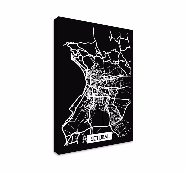 Quartos de cidades Mapa topográfico de setúbal - TenStickers