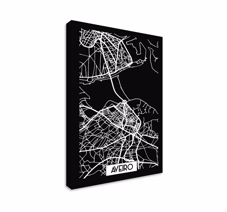 Quartos de cidades Mapa topográfico de aveiro - TenStickers