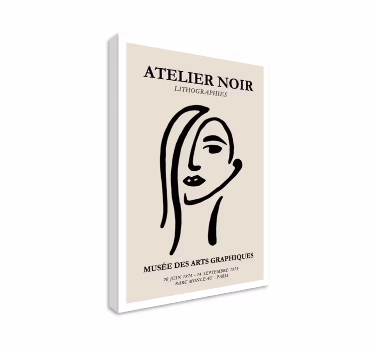 Quadro Atelier Noir Silhueta da Cara de Mulher - TenStickers