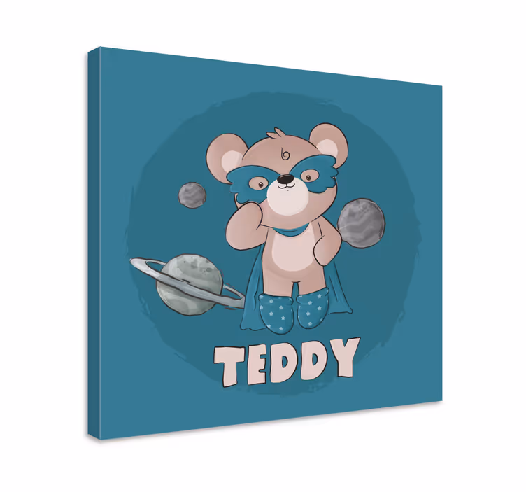 Quadro com nome Urso herói - TenStickers
