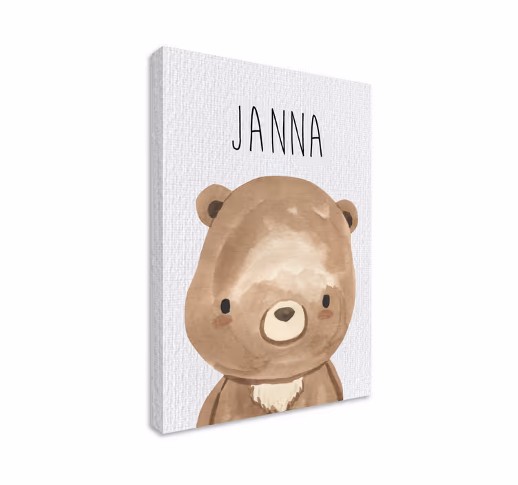 Quadros para quarto infantil ursinho com nome - TenStickers
