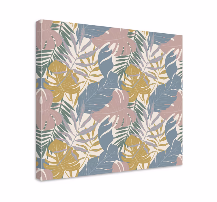 Quadro de flores com padrões de folhas tropicais - TenStickers