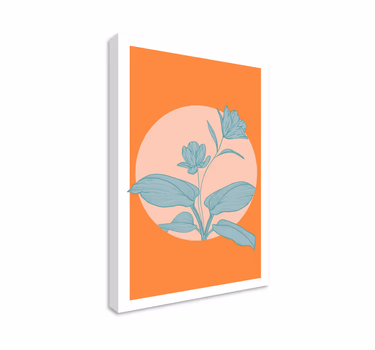 Quadro de flores ilustração estilizada laranja - TenStickers