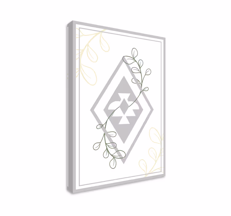 Quadro decorativo para sala padrão geométrico de folhas - TenStickers