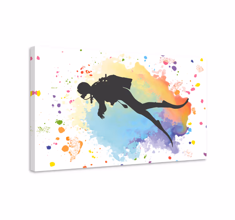 Quadro com silhueta de mergulhador - TenStickers
