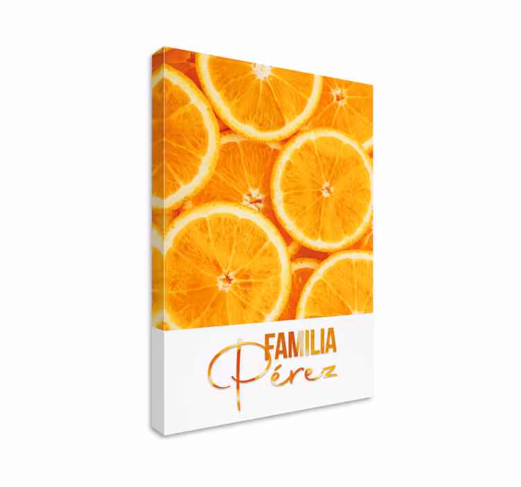 Quadro nome de família personalizável laranjas - TenStickers