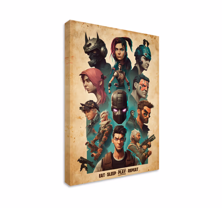 Quadro videogame coleção de personagens épicosColeção de personag - TenStickers