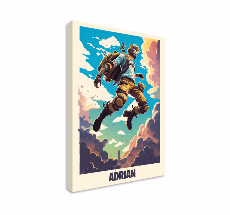 Quadro videogame personagem épico com nome personalizadoPersonage - TenStickers