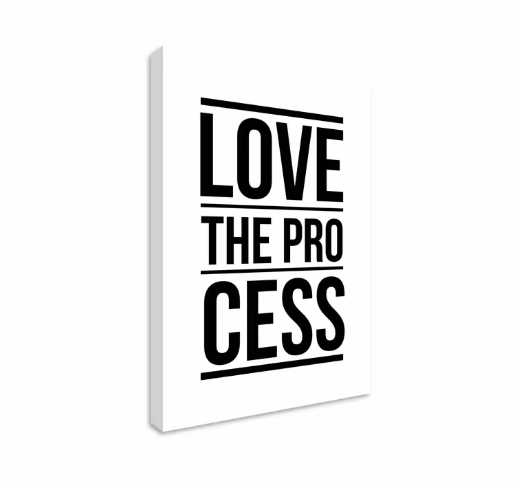Quadro frase motivacional ame o processoAme o processo de aprende - TenStickers