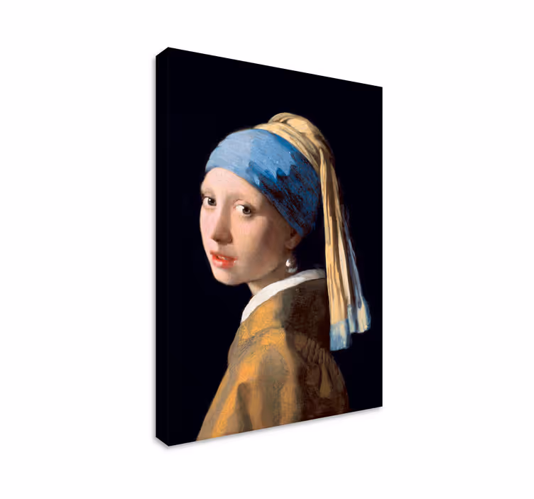 Quadro de arte pintura da Menina com Brinco de Pérola - TenStickers