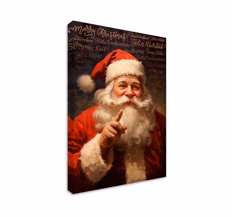 Quadro de natal retrato de papai noel - TenStickers