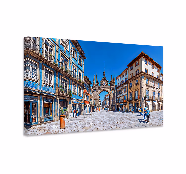 Quadro de cidade Arco da porta nova Braga - TenStickers
