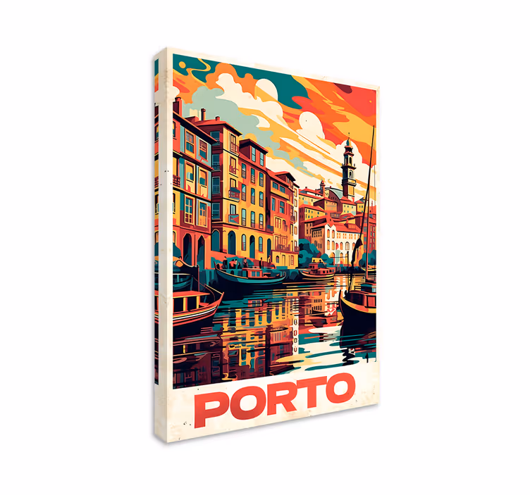 Quadro de cidade cartaz vintage do Porto - TenStickers