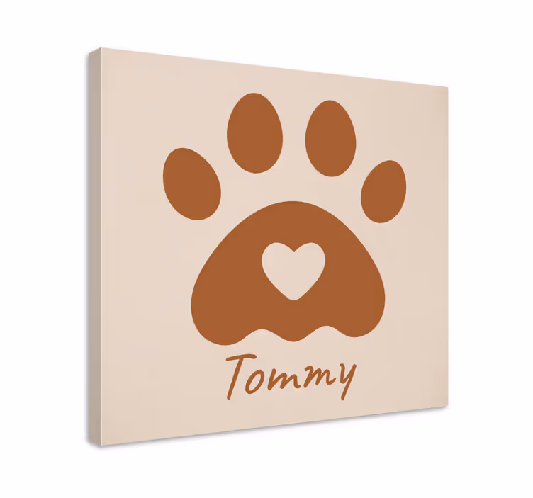 Quadro personalizavel pata com nome - TenStickers