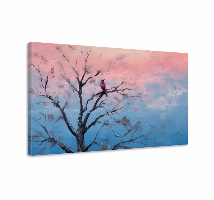 Quadro de arte um pássaro em uma árvore - TenStickers