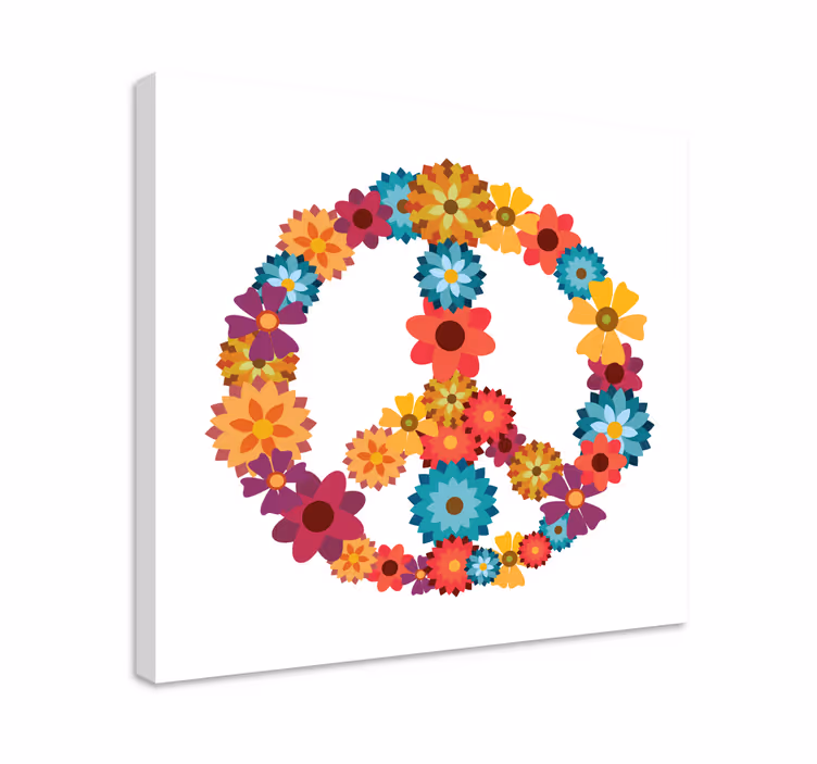 Quadro de flores símbolo hippie - TenStickers