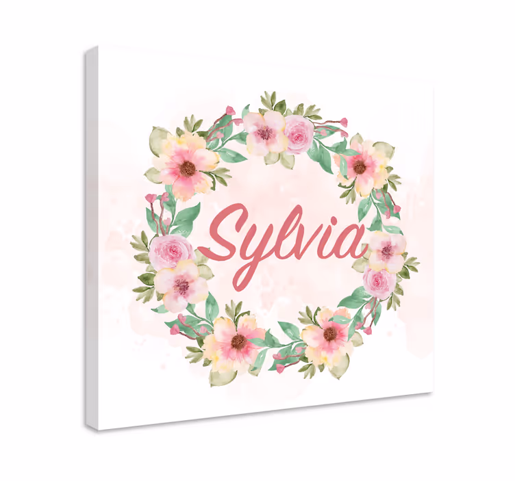 Quadro flores de primavera em aquarela com nome - TenStickers