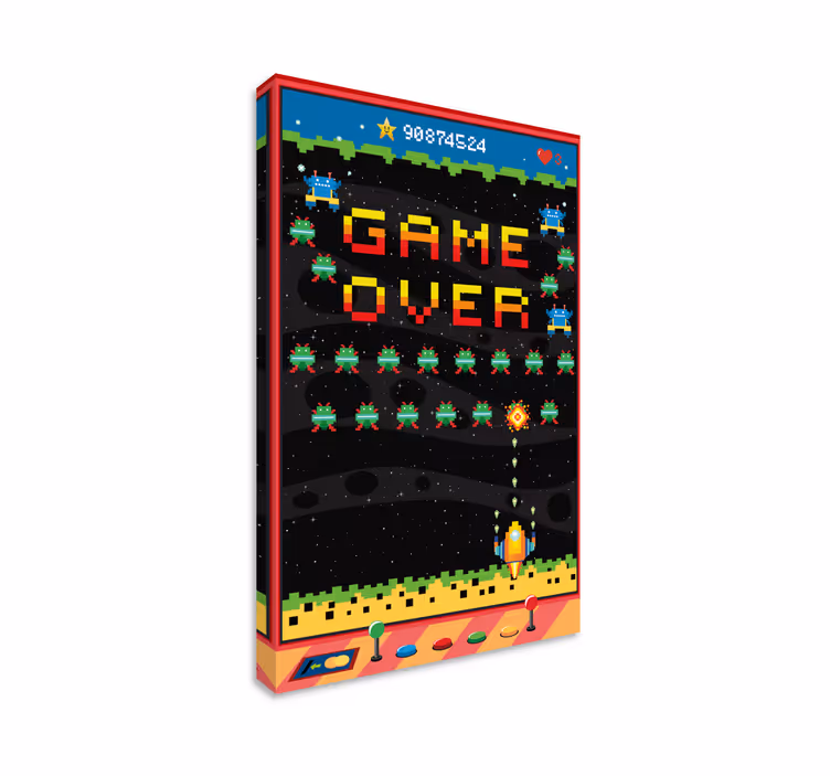 Quadro videogame tela de arcade de 8 bits - TenStickers