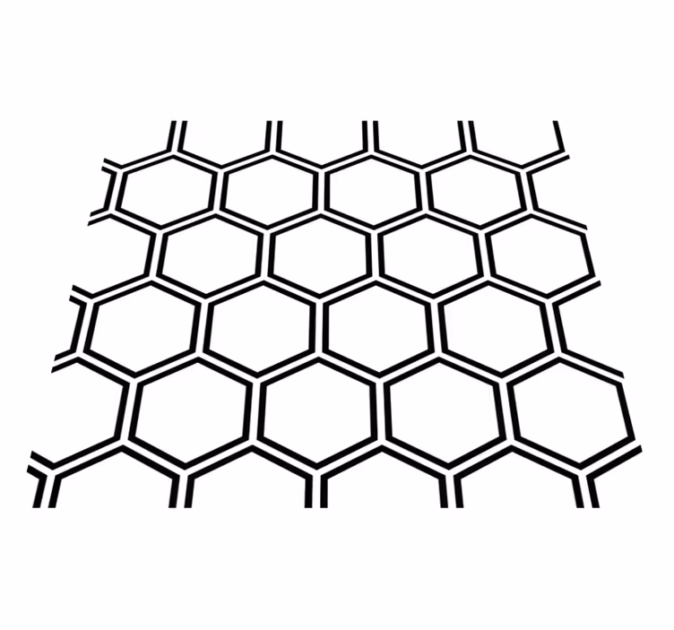 Tapete vinílico branco padrão hexagonal - TenStickers
