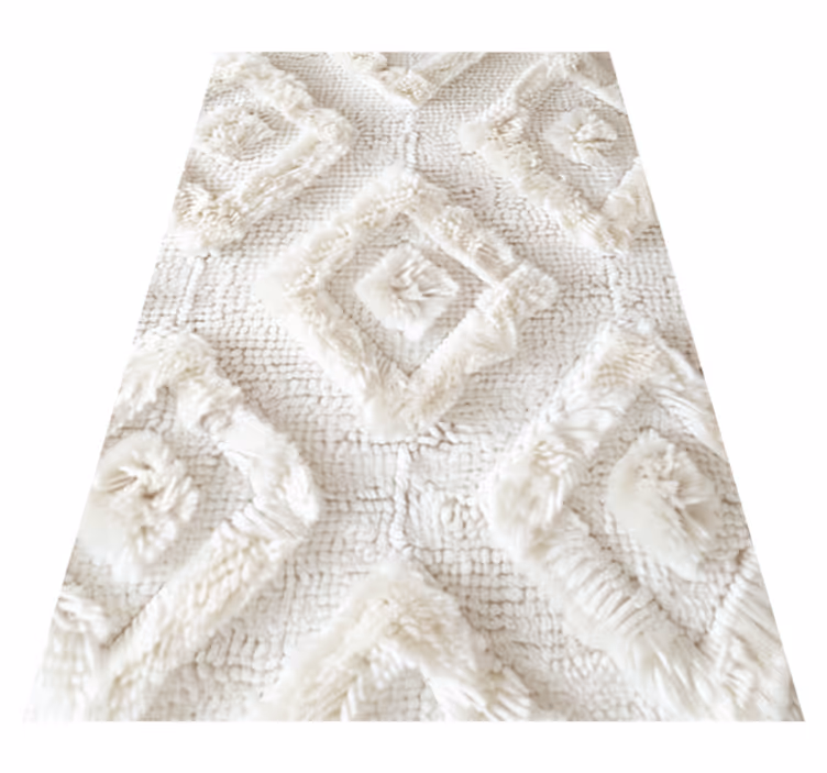 Tapete vinílico branco padrão de diamante - TenStickers