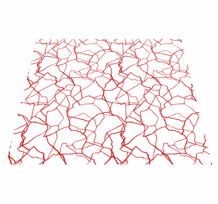 Tapete vinílico branco padrão vermelho rachado - TenStickers