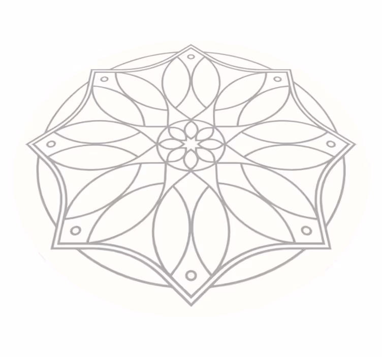 Tapete vinílico branco desenho de mandala - TenStickers