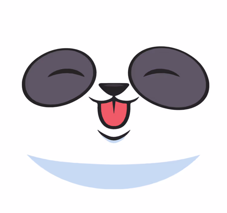 Tapete vinílico branco cara de panda - TenStickers