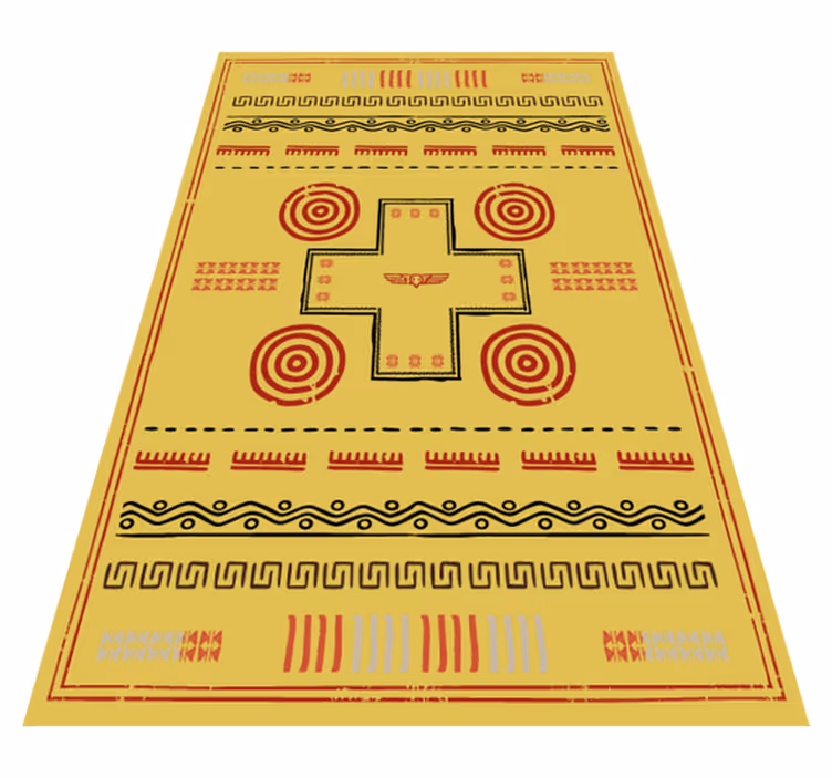Tapete vinílico amarelo design étnico - TenStickers