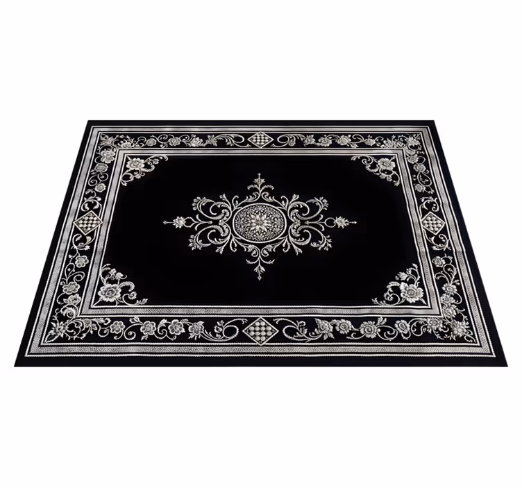 Tapete vinílico preto design oriental clássico - TenStickers