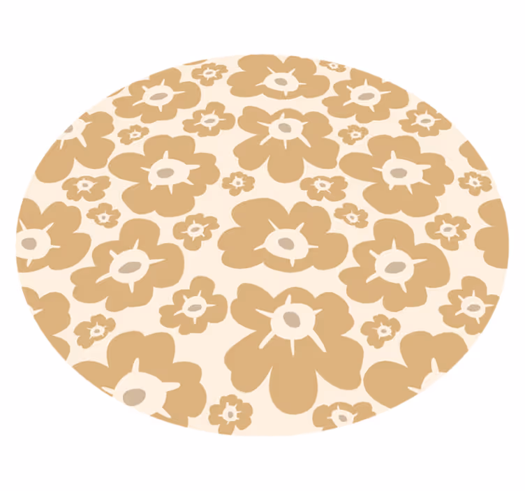 Tapete vinílico flores e plantas papoulas bege - TenStickers